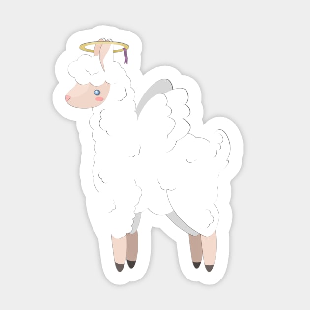 Angel Llama Sticker by TakeTheLlama